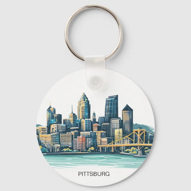 Pittsburgh Cityscape Schlüsselanhänger (Vorderseite)