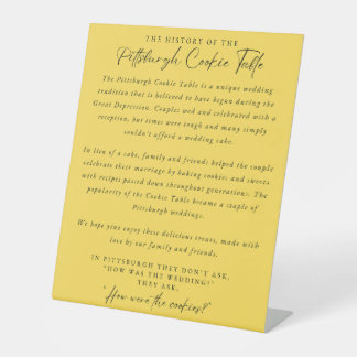 Pittsburgh Cookie Table Sign Sockelschild