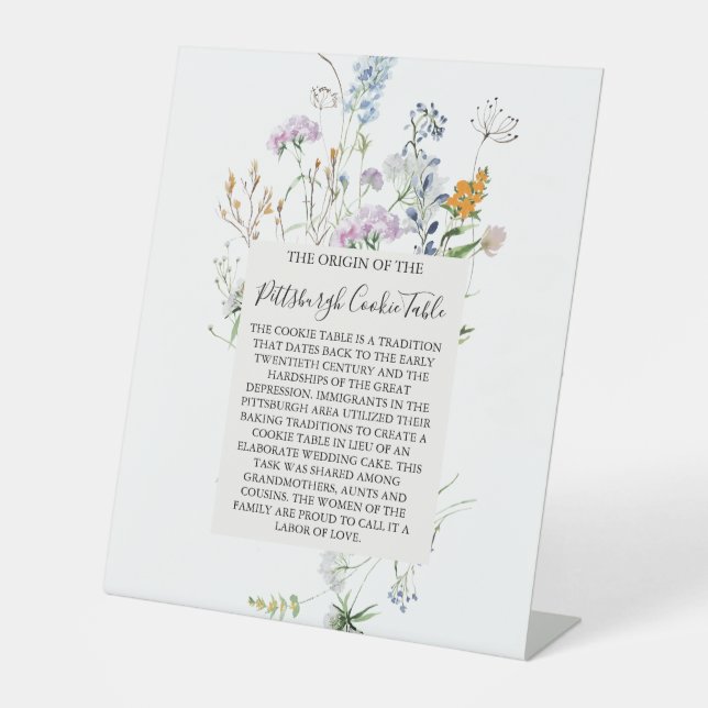 PITTSBURGH COOKIE TABLE SIGN WEDING SOCKELSCHILD (Vorderseite)