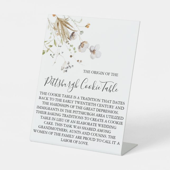 PITTSBURGH COOKIE TABLE SIGN WEDING SOCKELSCHILD (Vorderseite)