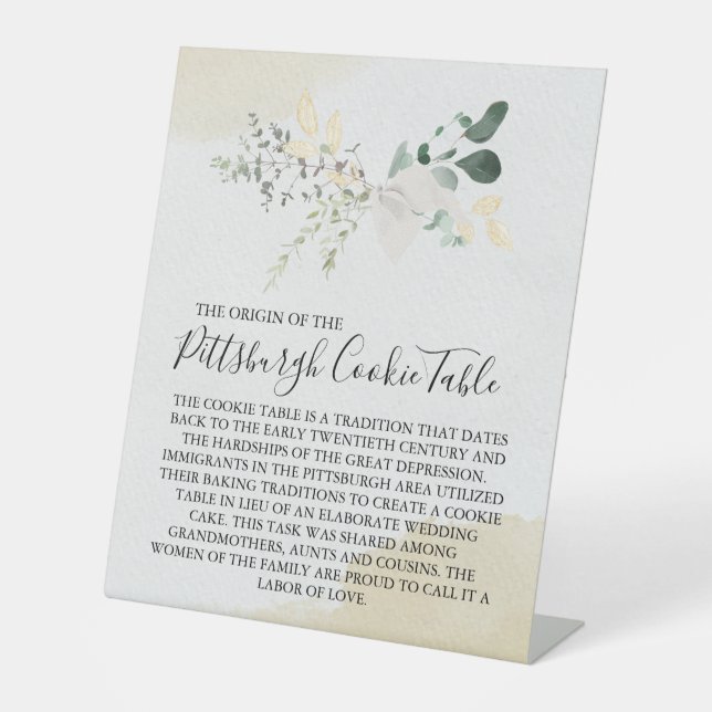 PITTSBURGH COOKIE TABLE SIGN WEDING SOCKELSCHILD (Vorderseite)