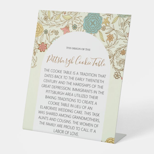 PITTSBURGH COOKIE TABLE SIGN WEDING SOCKELSCHILD (Vorderseite)