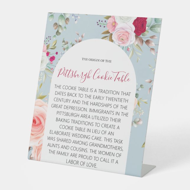 PITTSBURGH COOKIE TABLE SIGN WEDING SOCKELSCHILD (Vorderseite)