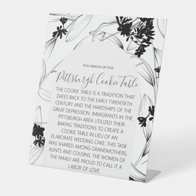 PITTSBURGH COOKIE TABLE SIGN WEDING SOCKELSCHILD (Vorderseite)