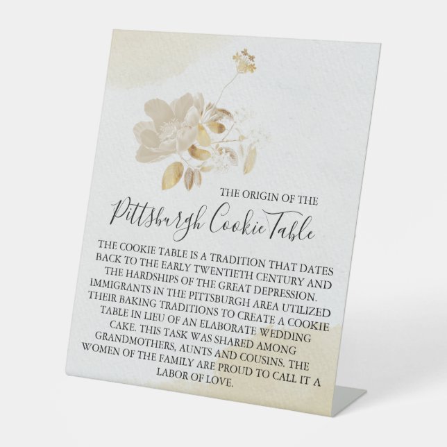 PITTSBURGH COOKIE TABLE SIGN WEDING SOCKELSCHILD (Vorderseite)