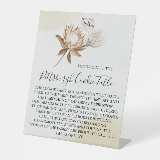 PITTSBURGH COOKIE TABLE SIGN WEDING SOCKELSCHILD (Vorderseite)