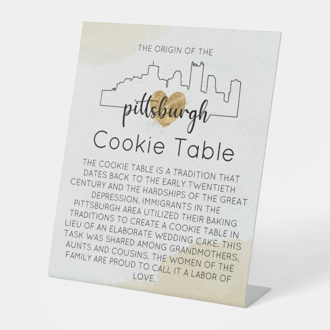 PITTSBURGH COOKIE TABLE SIGN WEDING SOCKELSCHILD (Vorderseite)