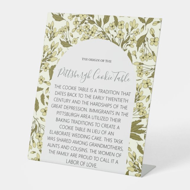 PITTSBURGH COOKIE TABLE SIGN WEDING SOCKELSCHILD (Vorderseite)
