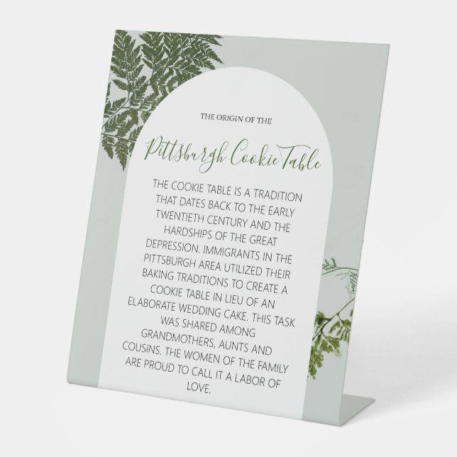 PITTSBURGH COOKIE TABLE SIGN WEDING SOCKELSCHILD (Vorderseite)