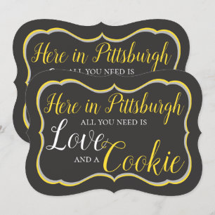 Pittsburgh Cookie-Tisch-Schild Einladung