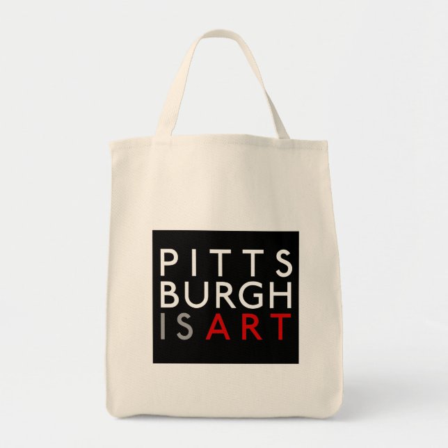Pittsburgh est sac d'épicerie réutilisable d'art (Devant)