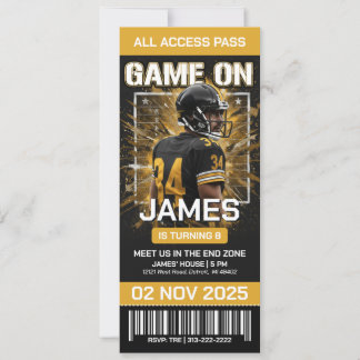 Pittsburgh Football Ticket Birthday Invitation