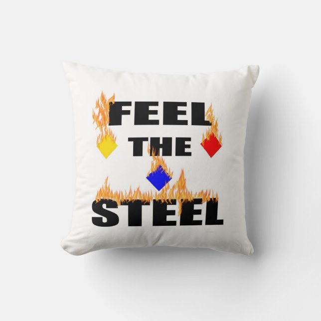 Pittsburgh fühlt sich wie das Steel Fire Football  Kissen (Vorderseite)