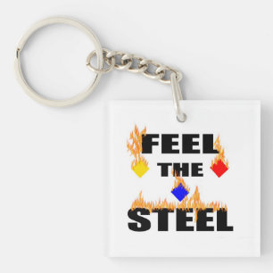 Pittsburgh fühlt sich wie das Steel Fire Football Schlüsselanhänger