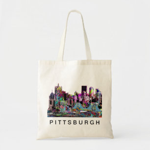 Pittsburgh Graffiti-Skyline Tragetasche