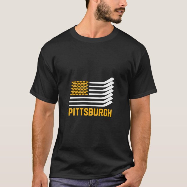 Pittsburgh Hockey ist amerikanisch T-Shirt (Vorderseite)
