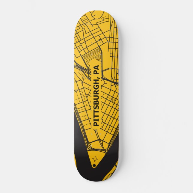 Pittsburgh-Karte Skateboard (Vorderseite)