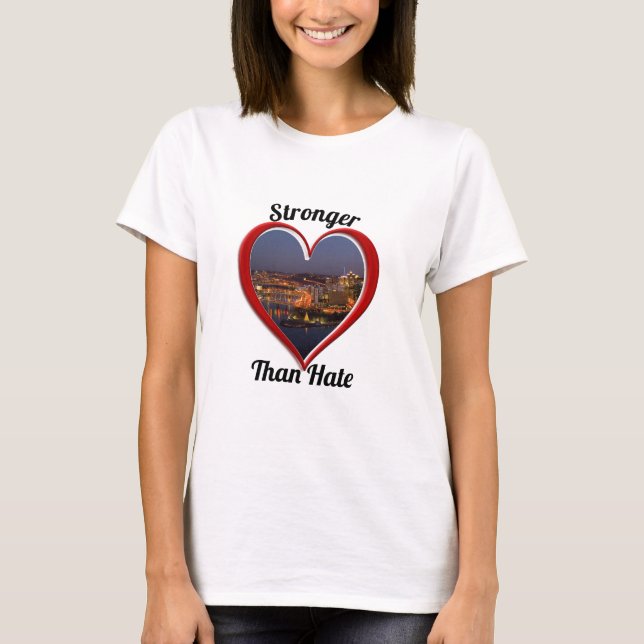 Pittsburgh PA Stärker als Hass T-Shirt (Vorderseite)