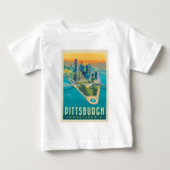 Pittsburgh, PA | Vogelperspektive Baby T-shirt (Vorderseite)