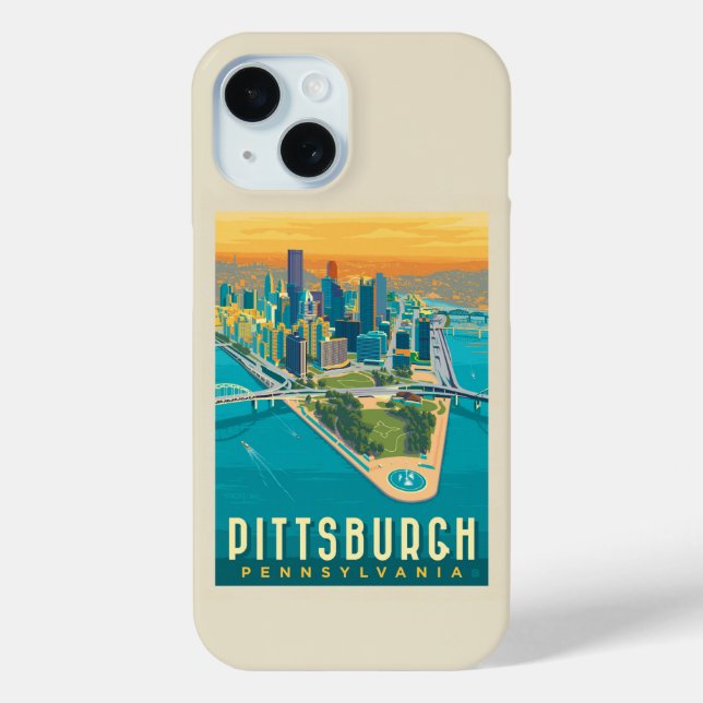 Pittsburgh, PA | Vogelperspektive Case-Mate iPhone Hülle (Rückseite)