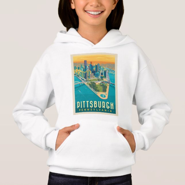 Pittsburgh, PA | Vogelperspektive Hoodie (Vorderseite)