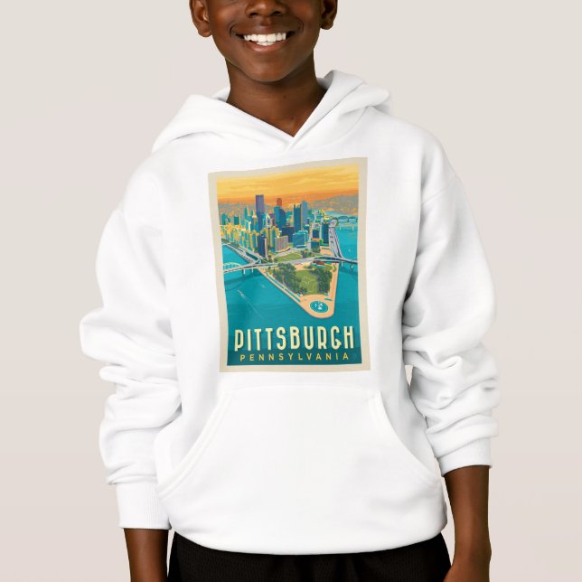 Pittsburgh, PA | Vogelperspektive Hoodie (Vorderseite)