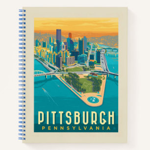 Pittsburgh, PA Vogelperspektive Notizbuch