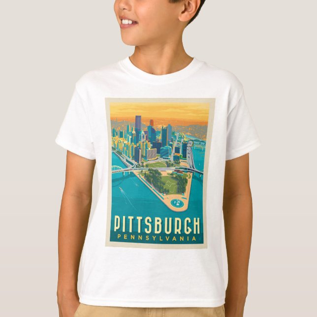 Pittsburgh, PA | Vogelperspektive T-Shirt (Vorderseite)