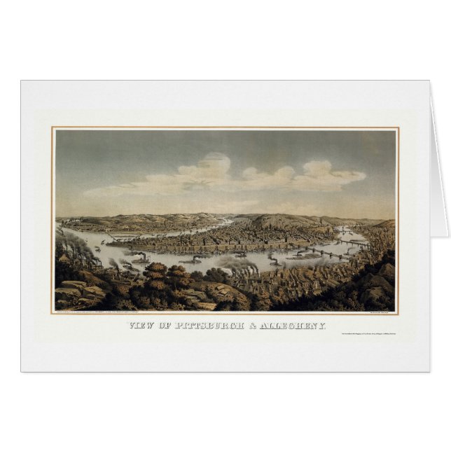 Pittsburgh, panoramische Karte PAs - 1874 (Vorderseite (Horizontal))