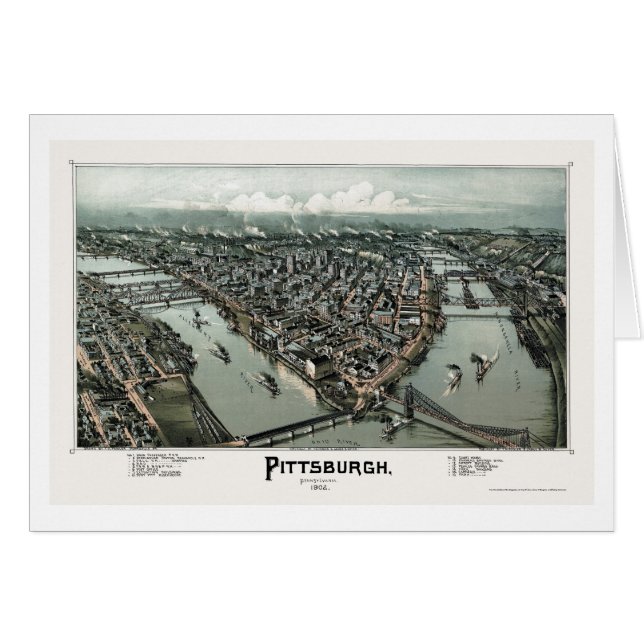 Pittsburgh, panoramische Karte PAs - 1902 (Vorderseite (Horizontal))