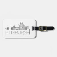 Pittsburgh, Penn Stylized City Skyline Gepäckmarke