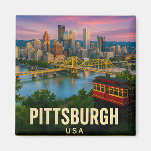 Pittsburgh Pennsylvania Brücken Reise Souvenir Magnet