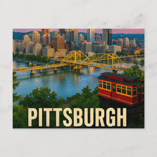 Pittsburgh Pennsylvania Brücken Reise Souvenir Postkarte