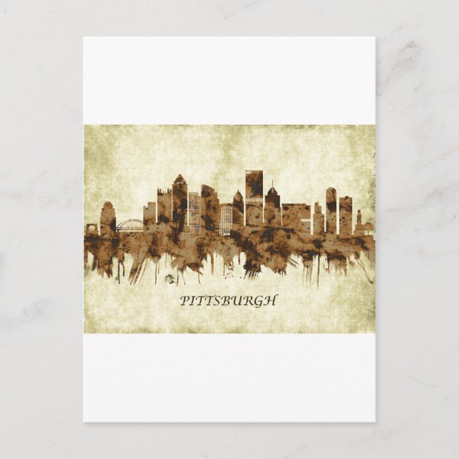 Pittsburgh Pennsylvania Cityscape Einladungspostkarte (Vorderseite)
