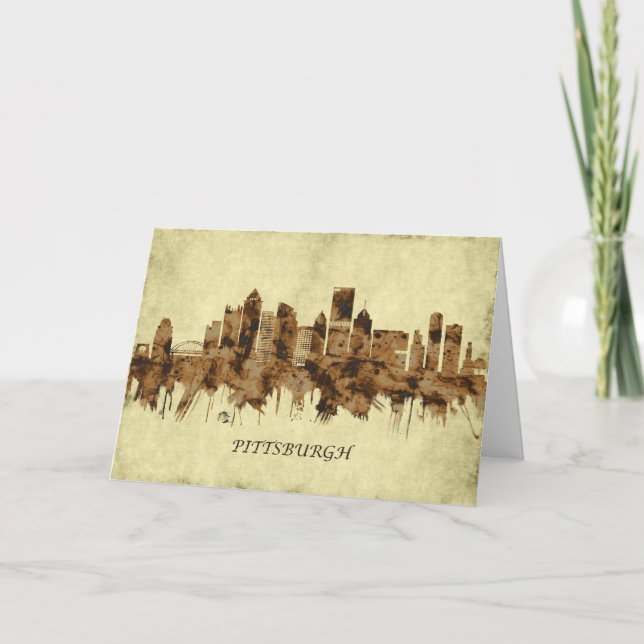 Pittsburgh Pennsylvania Cityscape Feiertagskarte (Vorderseite)