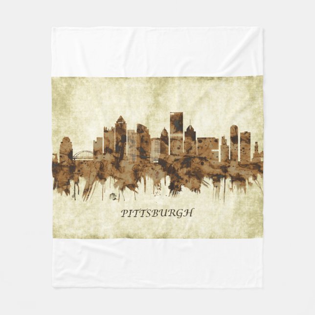 Pittsburgh Pennsylvania Cityscape Fleecedecke (Vorderseite)
