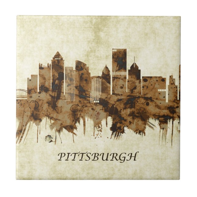 Pittsburgh Pennsylvania Cityscape Fliese (Vorderseite)