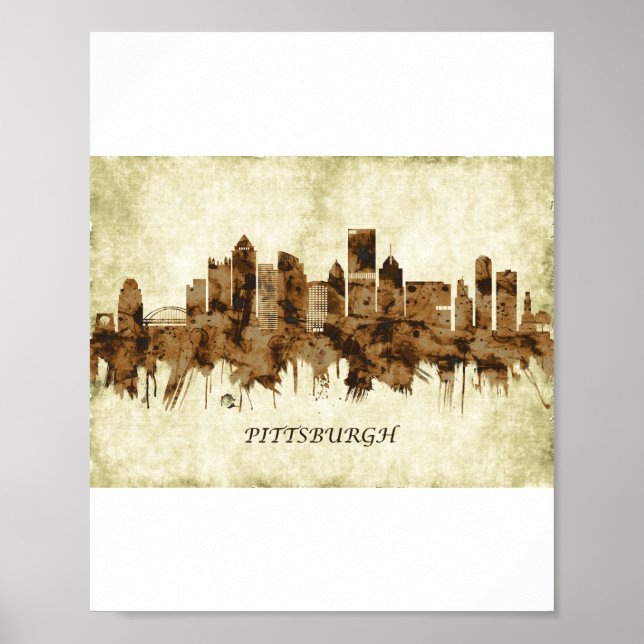 Pittsburgh Pennsylvania Cityscape Poster (Vorne)