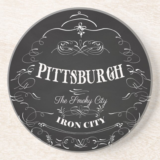 Pittsburgh Pennsylvania - die rauchige Stadt Sandstein Untersetzer (Vorne)
