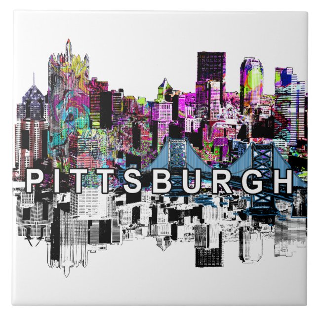 Pittsburgh, Pennsylvania in Graffiti Fliese (Vorderseite)