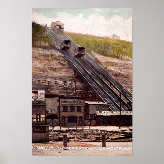 Pittsburgh Pennsylvania Monangahela Incline Flugze Poster (Vorne)