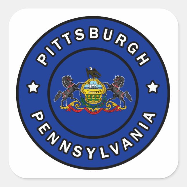 Pittsburgh Pennsylvania Quadratischer Aufkleber (Vorderseite)
