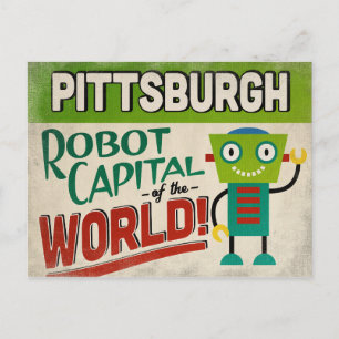 Pittsburgh Pennsylvania Roboter - Lustige Vintage Postkarte