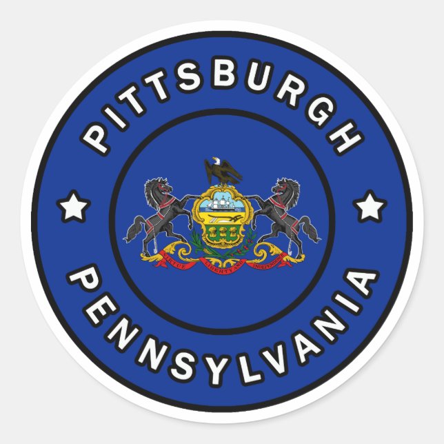 Pittsburgh Pennsylvania Runder Aufkleber (Vorderseite)