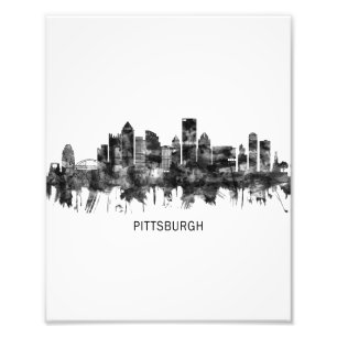 Pittsburgh Pennsylvania Skyline BW Fotodruck