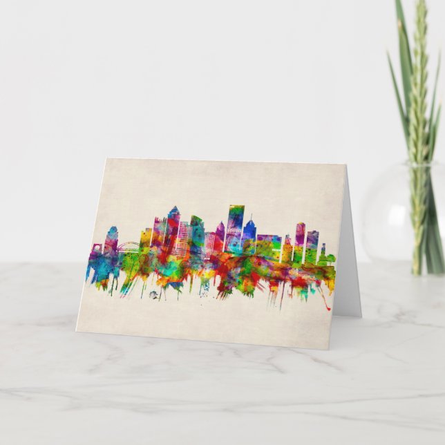 Pittsburgh Pennsylvania Skyline Feiertagskarte (Vorderseite)