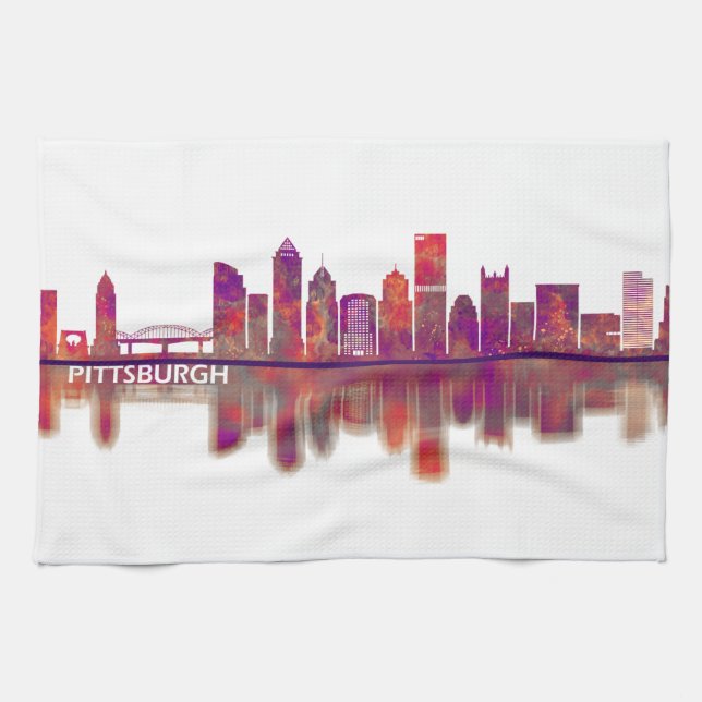 Pittsburgh Pennsylvania Skyline Geschirrtuch (Horizontal)