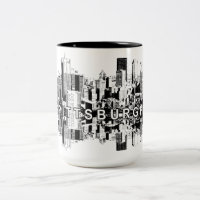 Pittsburgh, Pennsylvania Skyline in schwarz