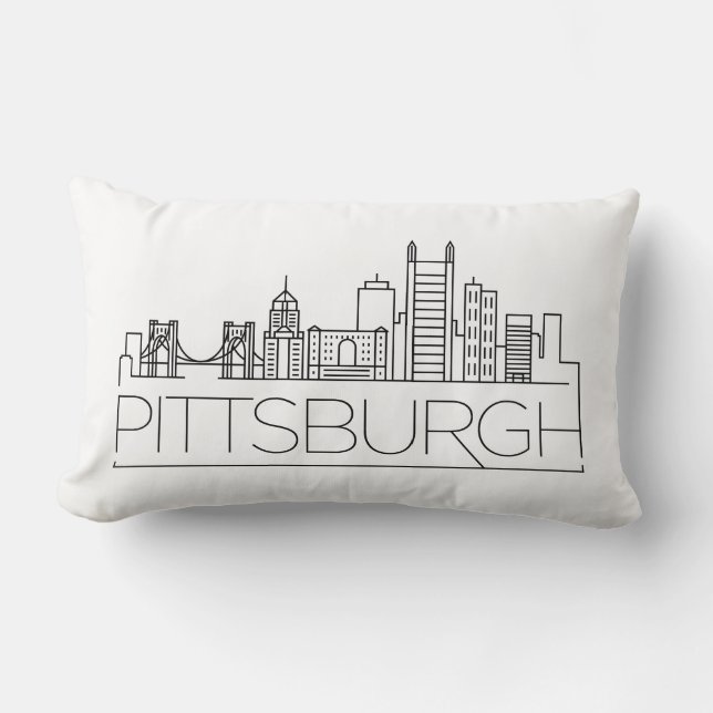 Pittsburgh, Pennsylvania Skyline Lumbar Pillow Lendenkissen (Vorderseite)