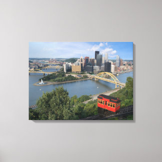 Pittsburgh Pennsylvania Skyline mit Incline Leinwanddruck